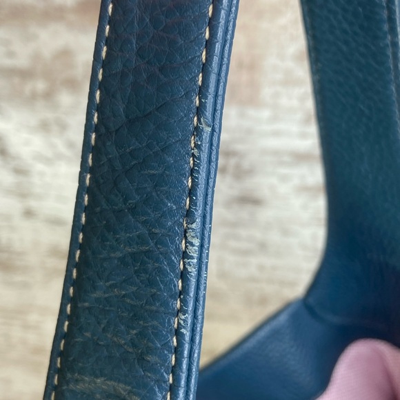 Dooney & Bourke EUC Pebbled Grain Largo Logo Lock Sac in Teal Classic - Picture 16 of 16